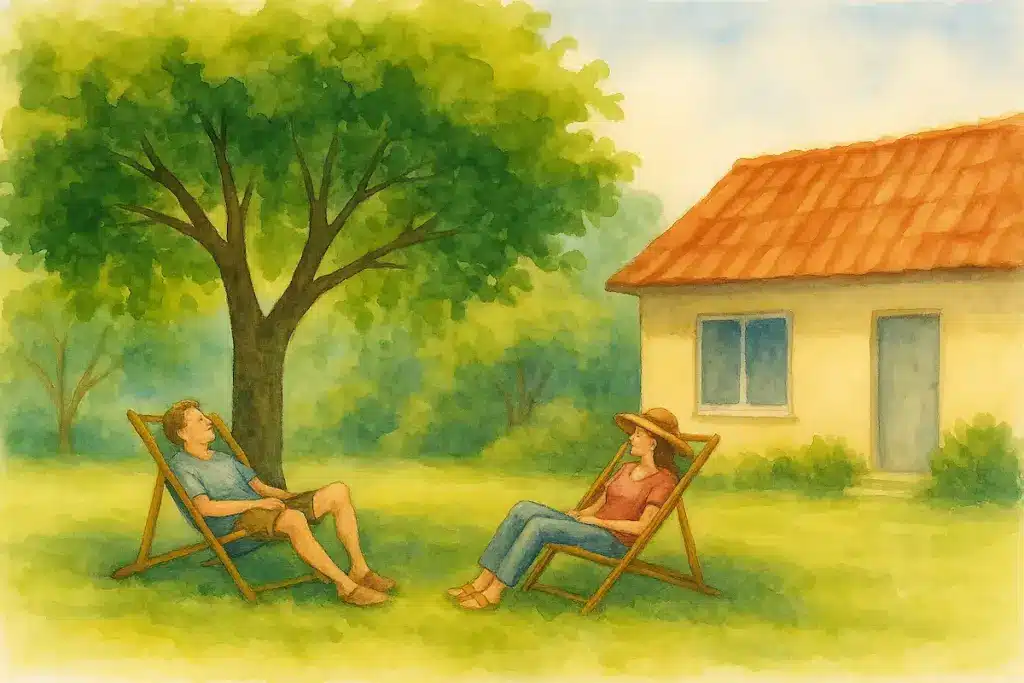 Détente à l'ombre d'un arbre